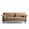 Tweed bankstellen met rugkussens in bruin 180 x 85 x 75 cm