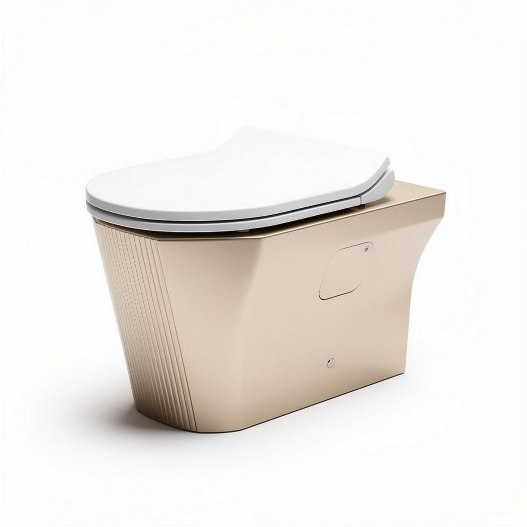 Hangtoilet met geïntegreerde spoelfunctie 75 x 40 x 50cm in goudkleurig ontwerp