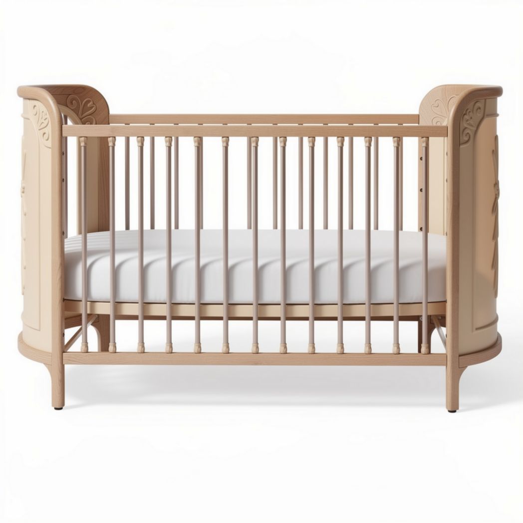 Houten ledikant voor baby's 125 x 70 x 85 cm met witte matras