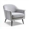 Grijze stoffen fauteuil met zwarte houten poten afmetingen 80 x 80 x 85cm