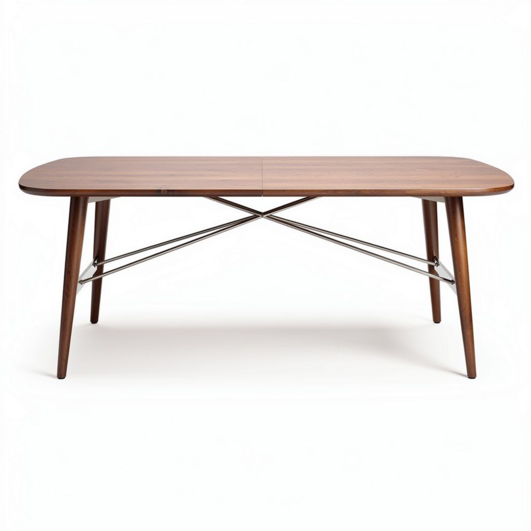 Eettafel van hout met stalen poten 180 x 90 x 75cm bruin